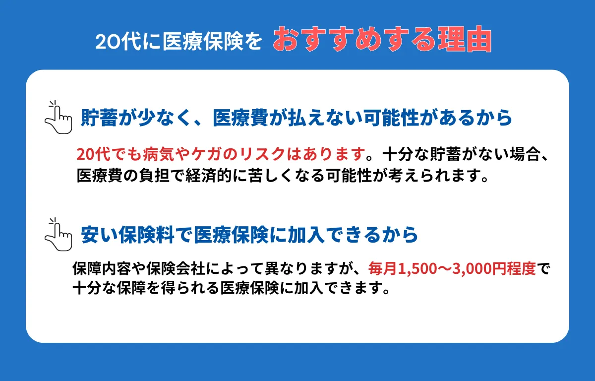 20代に医療保険をおすすめする理由