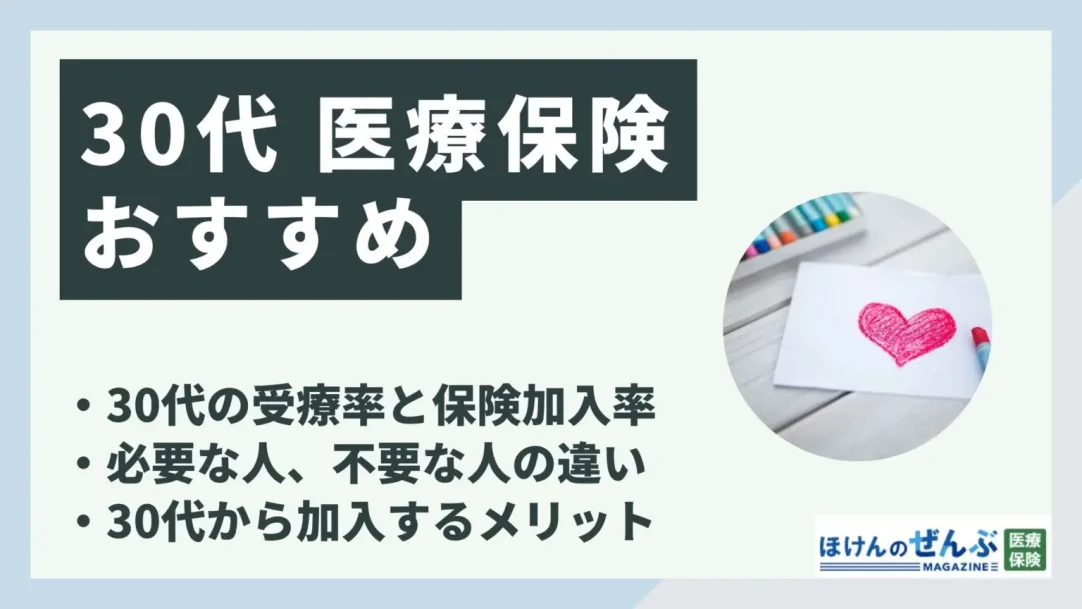 30代におすすめの医療保険は？男性・女性別に選び方を解説の画像