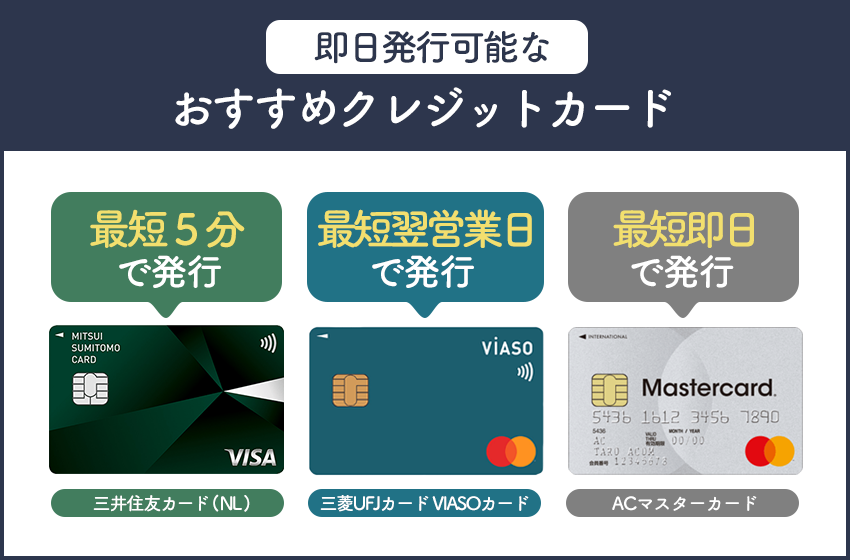 即日で発行できるおすすめのクレジットカード3選
