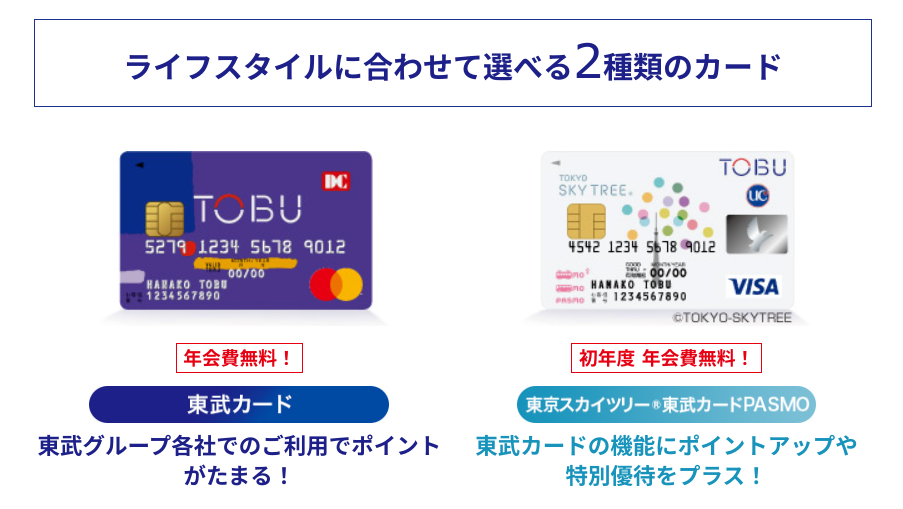 東武カードには2種類ある